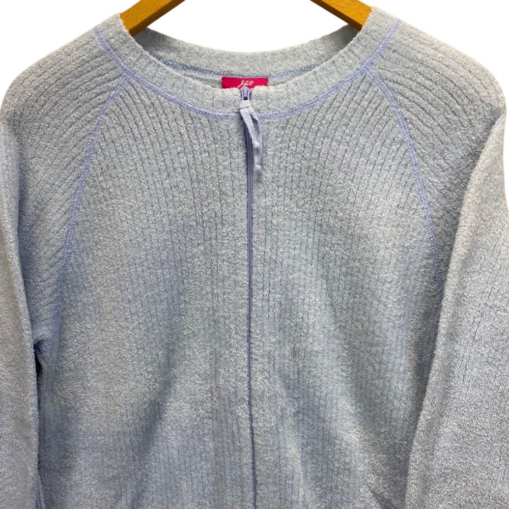J Jill Women's Light Blue  Zip Up Cardigan Long Sleeve Sweater Size SMall